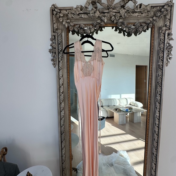 Dresses & Skirts - 1930s antique silk slip dress nightgown vintage pink peach lace hand sewn